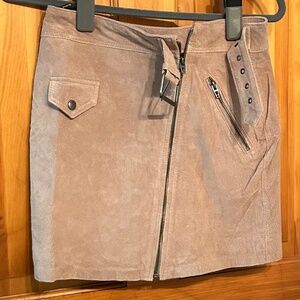 SK 38 NWT Blank NYC Suede Belted Mini Skirt Front Zipper